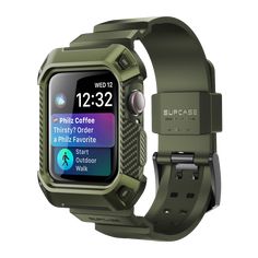 Two-in-one case and wristband Made of shock-absorbent TPU and unbending PC Double tongue buckle for secure lock Raised bezels guard display from damaging surfaces Wireless charge compatible 1 year warranty Compatible with Apple Watch Series 4 (2018), 5 (2019), 6 (2020), 7 (2021), 8 (2022), & SE 44mm/45mm 20% OFF with Code SUPHOLIDAYS Apple Watch Bands Mens, Best Smart Watches, Best Apple Watch, Apple Watch Series 7, Rugged Men, Apple Watch Case, Wearable Technology, Beautiful Watches, Apple Watch Band