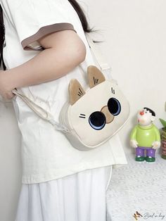 Bird in Bag - Women's Adorable Crossbody Bag Cute Shoulder Bag With Cat Design, Cute Cat Design Satchel Bag, Trendy Cat Design Backpack, School Shoulder Bag With Cat Design, Casual Animal Design Shoulder Bag For School, Daily Use Crossbody Bag With Cat Design, Casual School Shoulder Bag With Animal Design, Trendy Cat Design Shoulder Bag For School, Kawaii Animal Design Shoulder Bag For Everyday Use