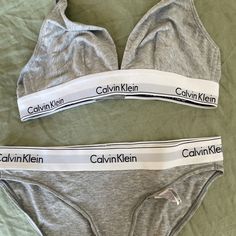 Calvin Klein Underwear And Bralette Set Bralette Is A L Underwear Is A M Grey Never Worn (See Pics) No Tags Can Ship Same Or Next Day Calvin Klein Underwire For Women, Calvin Klein Bra And Under Set, Calvin Klein Boxers For Women, Calvin Klein Sets Women, Calvin Klein Sets, Calvin Klein Underwire, Undergarment Set, Boxers For Women, Calvin Klein Bras