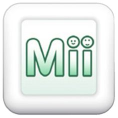 the m logo is displayed on a white square button with two smiley faces in front of it