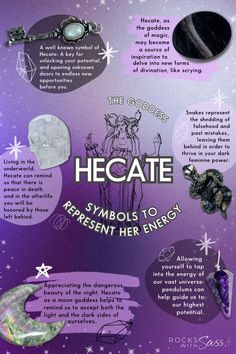 Embrace the mystical energy of Hecate, goddess of the night, magic, and the crossroads. Known for her wisdom and power over transitions, Hecate guides those who seek inner strength, shadow work, and spiritual growth. Honor her energy with crystals like Black Obsidian, Moonstone, and Labradorite to connect with intuition and transformation! Magic Transformation, Goddess Of The Night, Goddess Of Magic, Womb Healing, Night Magic, Witch Spirituality, Eclectic Witch, Ritual Bath