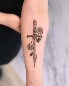 Tatted Girl, Dagger Tattoos, Violet Tattoo, Tattoo Placements, Red Rose Tattoo, Ribbon Tattoos, Tattoo Meanings, Scorpion Tattoo