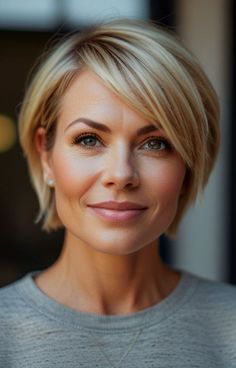 Ladies Short Bob Hairstyles, Hairstyle 45 Year Old Women, Short Hairstyles For Thinning Hair Over 60, Short Blonde Hair 50 Year Old, Highlights And Lowlights Blonde Short Hair, Hair Styles Bob Cut, Pixie Haircut For Straight Fine Hair, Cute Short Blonde Haircuts, Blond Bob Haircut