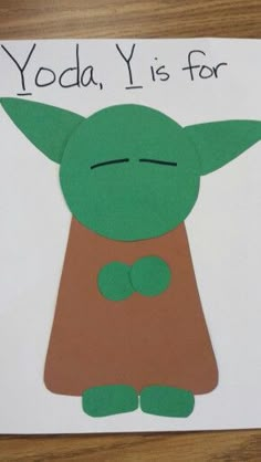 yoda, y is for yoda craft