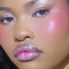 Pink Makeup Black Women, Pink Soft Glam Makeup, Pink Blush Makeup, Soft Glam Makeup, Pink Makeup, Makeup For Black Women, Glam Makeup, Makeup Inspo, Makeup Nails