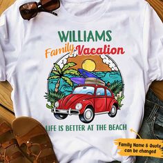 Get your product: Personalized Family Beach Vacation White T Shirt 1. PRODUCT INFORMATION:  Proudly printed in America 5.3 oz, unisex fit Heavy cotton, classic midweight fabric Material: 100% cotton | Dark Gray: 50% cotton:50% polyester | Light Gray: 90% cotton:10% polyester Double-needle stitched neckline, bottom hem, and sleeves Quarter-turned to eliminate center crease 7/8 inch collar Tear-away label Machine-wash safe Copyrighted artwork 2. SIZE CHART: 3. RETURN: We will gladly issue you a re Vacation Tshirt Ideas, Vacation Shirts Beach, Vacation Tshirt, Family Tshirt, Unique Quote, Family Vacation Shirts, Family Beach, Vacation Shirts, Personalized Family