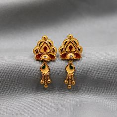 PLEASE CLICK BELOW ON  Learn more about this item  to see  DESCRIPTION Discover the allure of Handmade Gold Jewelry at https://morvijewels.etsy.com/   Get a dazzling 25% off on all our 22k and 18k gold pieces. Don't miss out on this limited-time offer. Shop now and embrace the radiance of gold!Beautiful yellow gold earrings  Gold Purity- 22k yellow Gold Length - 2.9 cm Width - 1.2 cm Weight - 3.21 grams approx The earrings comes with artificial push  If you want real gold push please let us know Vintage 22k Yellow Gold Earrings, Vintage 22k Gold Earrings, Gold Chandbali Earrings In Temple Jewelry Style, Gold Chandbali Temple Jewelry Earrings, Yellow Gold Jewelry With Matching Earrings For Diwali, Yellow Gold Jewelry Set With Earrings For Diwali, Yellow Jewelry For Puja, Gold Drop Earrings In Temple Jewelry Style, Gold-plated Temple Jewelry Earrings