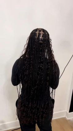 Boho Knotless Braids Big Parts, Boho Braids Large, Human Hair Boho Braids, Medium/ Large Boho Knotless Braids, Boho Knowles’s Braids, Sleek Braided Ponytail, Weave Hairstyles Braided, Black Ponytail Hairstyles