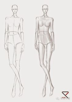 two female mannequins are shown in this drawing