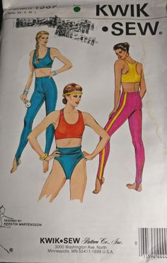 the sewing pattern for kwik sew's swimsuits is on display