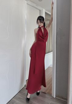 Dark Red Dress Long, Prom Silk Dress, Infinity Dress Plus Size, Halter Neck Prom Dress, Infinity Bridesmaid Dress, Dark Red Dress, Infinity Dress Bridesmaid, Dark Red Dresses, Red Dress Long