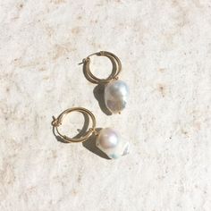 The Ursa Major Earring: oversized baroque pearls, hand-selected for their natural shape and lustre, mounted on gold filled hoops. Oversized White Sweater, Simple Silk Dress, White Oversized Sweater, Ursa Major, Pearl Love, Bare Skin, Gold Filled Hoops, White Sweater, Best Wear