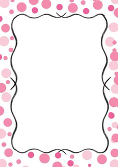 a pink and white polka dot frame