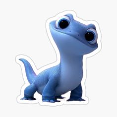 a small blue dinosaur with big eyes sticker