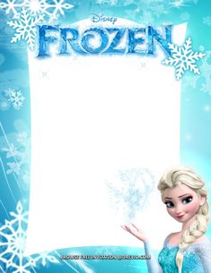 a frozen princess holding up a sign with snow flakes around her and pointing at it