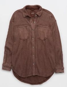 Aerie Anytime Fave Waffle Shirt Aerie Outfit, Aerie Clothing, Pnw Style, Thanksgiving Clothes, Waffle Shirt, Womens Flannel Shirt, Girls Wardrobe, Cool Stuff, Autumn Fashion Women