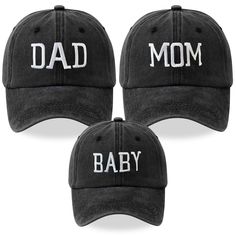 PRICES MAY VARY. 【Family Matching Hat Set】The Parent-Child Hat Set includes 3 baseball caps, one each for mom, dad, and baby, perfect for pairing with your bonding outfit for a bonding event. The perfect way to showcase your family bond and family pride. 【Exquisite Workmanship】These Dad Mom and Me Baseball Caps are made of high-quality polyester material that has a pleasant handfeel, is practical and lightweight, is resistant to deformation and fading, and provides a comfortable wearing experien Baseball Season Dad Hat With Letter Print, Dad And Son Matching Hats, Baseball Season Sports Dad Cap, Customizable Black Dad Hat Baseball Cap, Mom Dad And Baby, Personalized Adjustable Dad Hat (baseball Cap), Child Hat, Dad And Baby, Baseball Caps Fashion