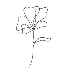 a single flower that is drawn in black ink on a white background, it looks like a leaf