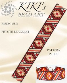 an image of a bead bracelet pattern with instructions for making it in the style of kiki's