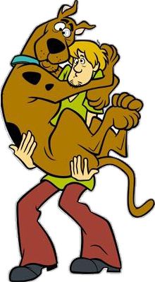 scooby and shaggy hugging each other