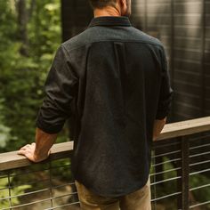 The Gunnison is your well-worn wool basecamp layer all season long. The confluence of reliability and style, that one shirt that consistently makes the cut.The streamlined fit of our wool-blend solid flannel ensures all-day comfort whether you’re hard at work in the field or back home on the range. Unique details like engraved wooden buttons and a shoulder-stitched patch stand out in all the right ways, proving the Gunnison to be up to any task with a distinctive style. Black Long Sleeve Flannel Shirt For Outdoor, Black Long Sleeve Shirt For Outdoor, Black Winter Outdoor Shirt, Everyday Long Sleeve Wool Tops, Classic Black Tops For Outdoor, Buffalo Jackson, 21 Shirt, Wool Flannel, Home On The Range