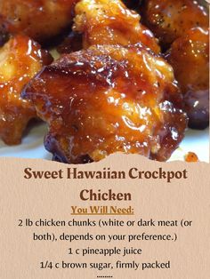 a recipe for sweet hawaiian crockpot chicken