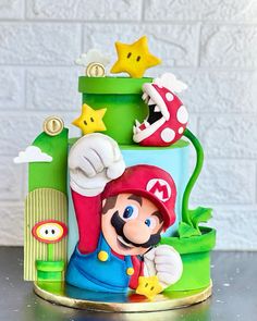 this is a cake made to look like mario