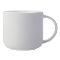 a white coffee mug is shown on a white background