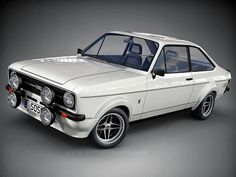 an old white car on a gray background