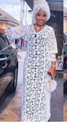 Kaftan Designs With Lace, Matured Lace Styles For Women, Latest White Lace Bubu Gown Style, Latest Style For White Lace Gown, Straight Gown Lace Styles, White Dry Lace Gown Styles Nigerian, White Lace Bubu Gown Styles Nigerian, Boubou Lace Styles For Women, Bubu Lace Gown Styles Nigerian