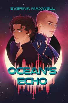 the cover to ocean's echo, featuring two men in front of a cityscape