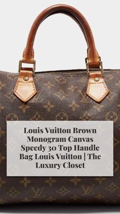 Buy 100% authentic Louis Vuitton Brown Monogram Canvas Speedy 30 Top Handle Bag Louis Vuitton and enjoy offers up to 80% off. We offer quick delivery whether you're in UAE, KSA, Kuwait and worldwide! Bag Louis Vuitton, Louis Vuitton Brown, Speedy 30