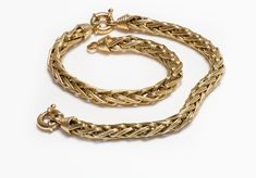 Vintage Yellow Gold Chain Link Necklace Bracelet.Weight 44 Grams. Luxury Antique Yellow Gold Chain Bracelet, Luxury Antique Chain Link Jewelry, Gold Chain Link Necklace, Vintage Bangles, Yellow Gold Chain, Chain Link Necklace, Vintage Yellow, Link Necklace, Necklace Bracelet