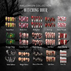 Haunted by Boring Nails?  Get Your Halloween Nails in Seconds！ Shop Our New Collection Now! Elite Nails, Clear Winter, Winter Color Palette, Punk Nails, Goth Nails, Hello Kitty Nails, Xmas Nails, Birthday Nails, Natural Body