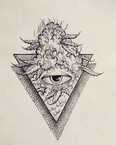 an all seeing eye tattoo design on paper