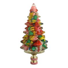 a small christmas tree made out of candy