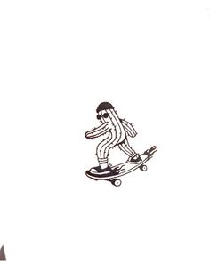 a drawing of a person on a skateboard