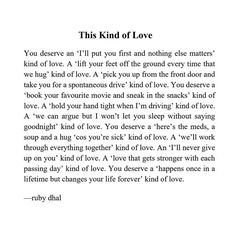 an open book with the words'this kind of love'written in black and white