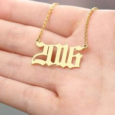 Birth Year Necklace, Year Necklace Gold, Old English Font Number Necklace, Custom Date Necklace, Cus Birth Necklace, Necklace Guide, Custom Necklaces, Casual Beach Wear, Mother Family, Number Necklace, Bracelet Love, Birth Year, Solitaire Necklaces