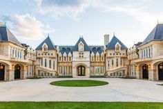 a large mansion with many windows and turrets