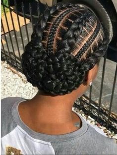 Natural Braided Hairstyles For Women, Buns With Braiding Hair, Feed In Braids Ponytail, Cabello Afro Natural, Two Braid Hairstyles, New Natural Hairstyles, Twisted Hair, Braiding Styles