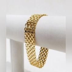 Dolce Vita Gold Plated 6.75" Mesh Chain Bracelet Chic 18kt Gold Plated Stainless Steel Mesh Style Bracelet. Hypoallergenic, Tarnish Resistant. Can Be Worn In Water. Stainless Steel Mesh, Steel Mesh, In Water, Fashion Bracelets, Chain Bracelet, Gold Plate, Women Accessories, Plating, Mesh