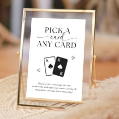 Guests Sign In Ideas, Pick A Card Any Card Guest Book, Board Game Guest Book, Fun Wedding Ideas For Guests, Audiobook Wedding Sign, Playing Card Guest Book, Wedding Guest Book Prompt Cards, Deck Of Cards Wedding Guest Book, Playing Card Guest Book Sign