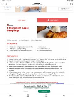 the website for an appliance that sells baked goods and desserts, including croissants