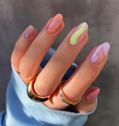 Pastel Nail Art, Kutek Disney, Unghie Sfumate, Pastel Nails Designs, Gel Nails At Home, Summery Nails, Short Acrylic Nails Designs