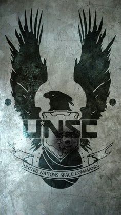 an eagle logo with the words united nations space command on it's back side