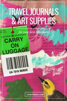 a book cover with an image of a bird and the words travel journals & art supplies