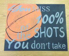 a sign that says, you don't take the high school basketball game to miss 100 % of the shots you don't take