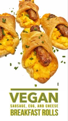 the cover of vegan sausage, egg and cheese breakfast rolls