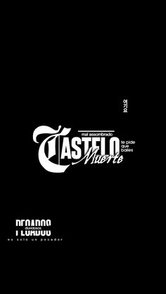 the title for castle d'ord is shown in black and white, as well as